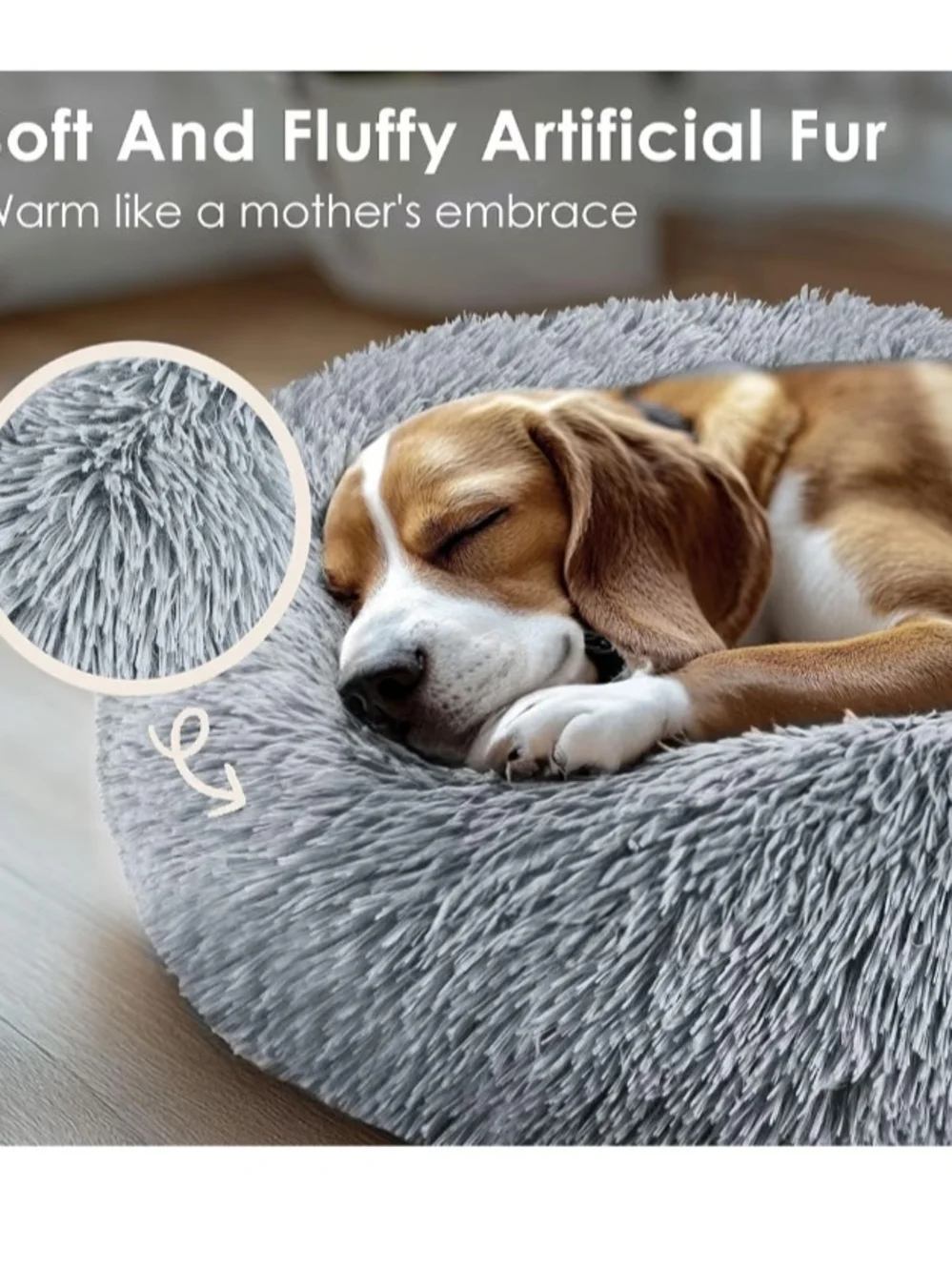Dog & Cat Bed for Indoor Cats, 20in Calming Donut Bed for Puppy and Kitten